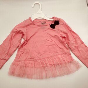 First Impressions Baby Girl Tutu Hem Long Sleeve Top Pink 18 Months